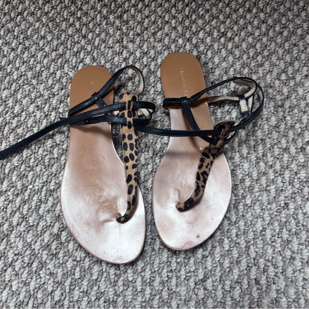 Mossimo Supply Co. Black and Animal Print Sandals